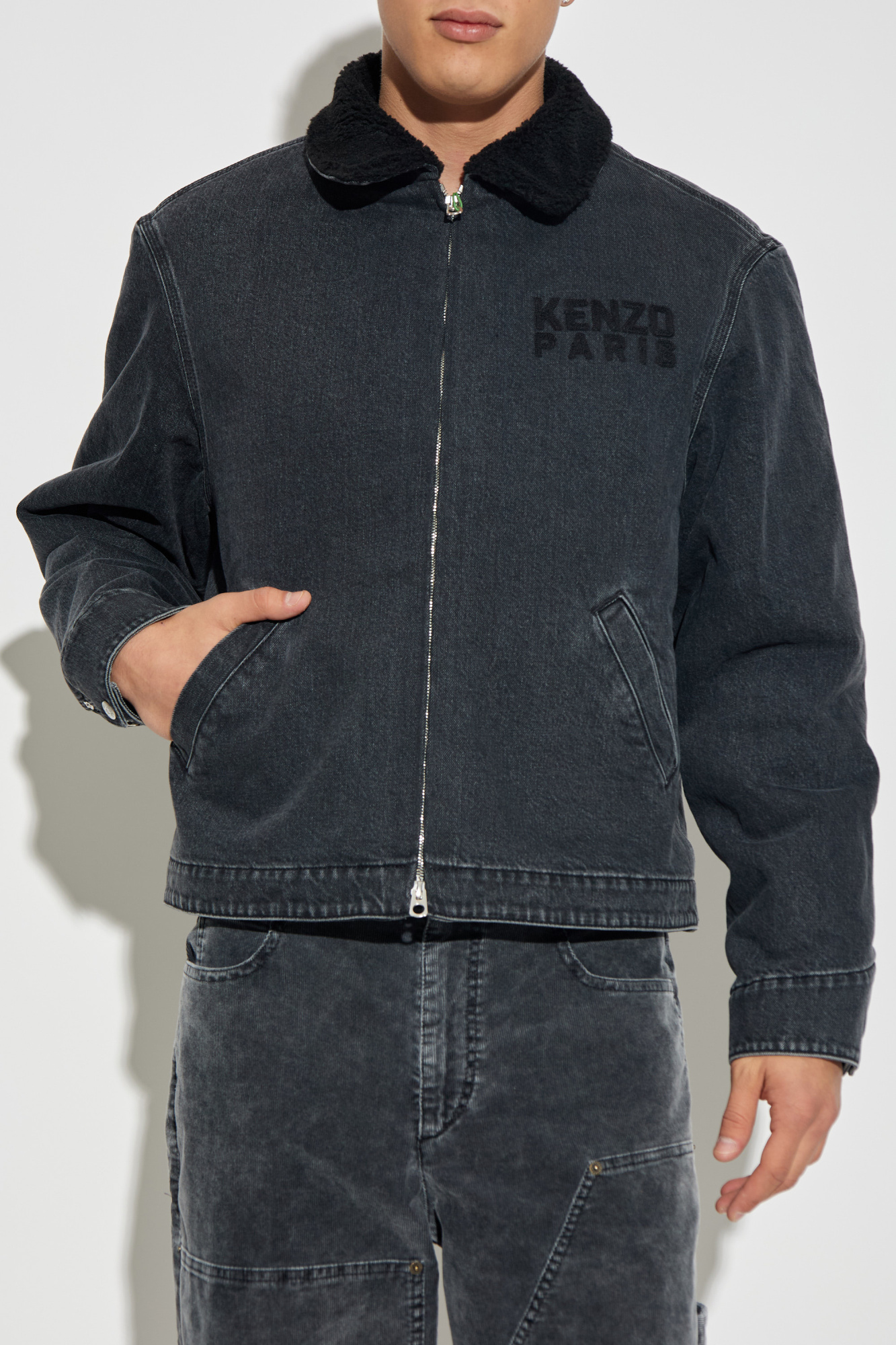 【値下げ】KENZO ブラックジャケット Lサイズ 新品タグ付き Kenzo カジュアルジャケット - 黒 | FE55BL0629NG99